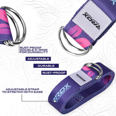 RDX F6 Sangle De Yoga AntidÃ©rapante En Coton Avec Boucle En D En Acier Inoxydable