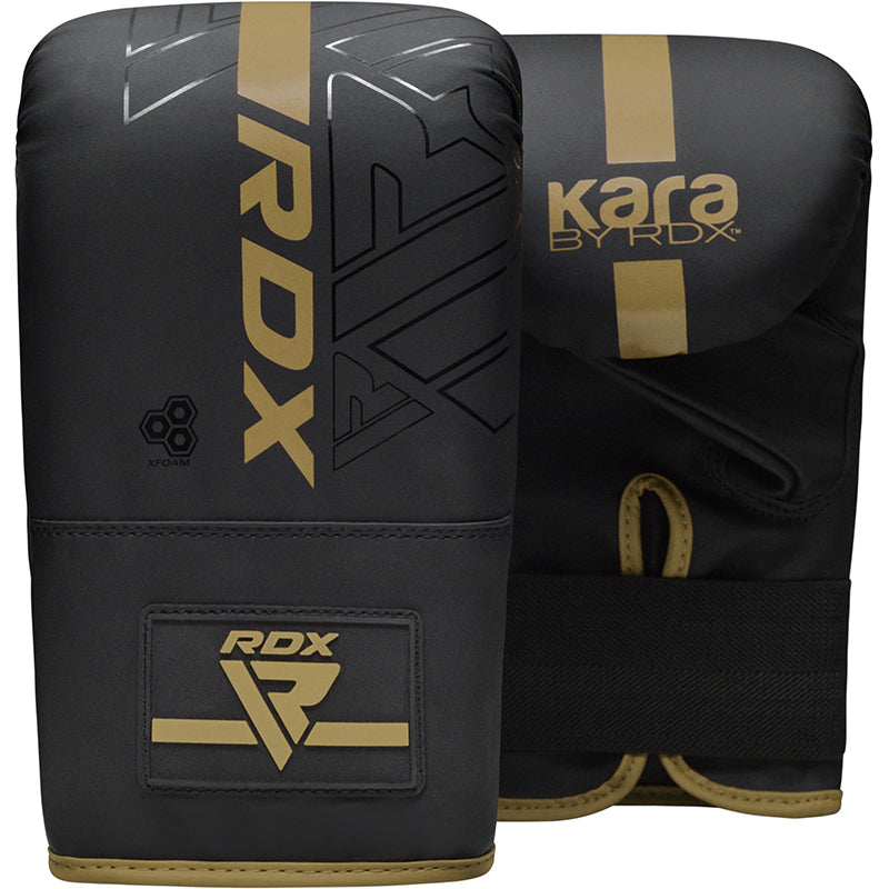 RDX F6 KARA Bag Gloves 4oz Black#color_golden