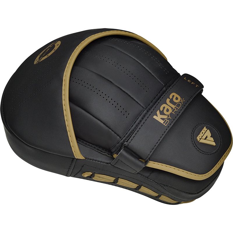 RDX F6 Kids 6oz KARA Boxing Gloves & Focus Pads#color_golden