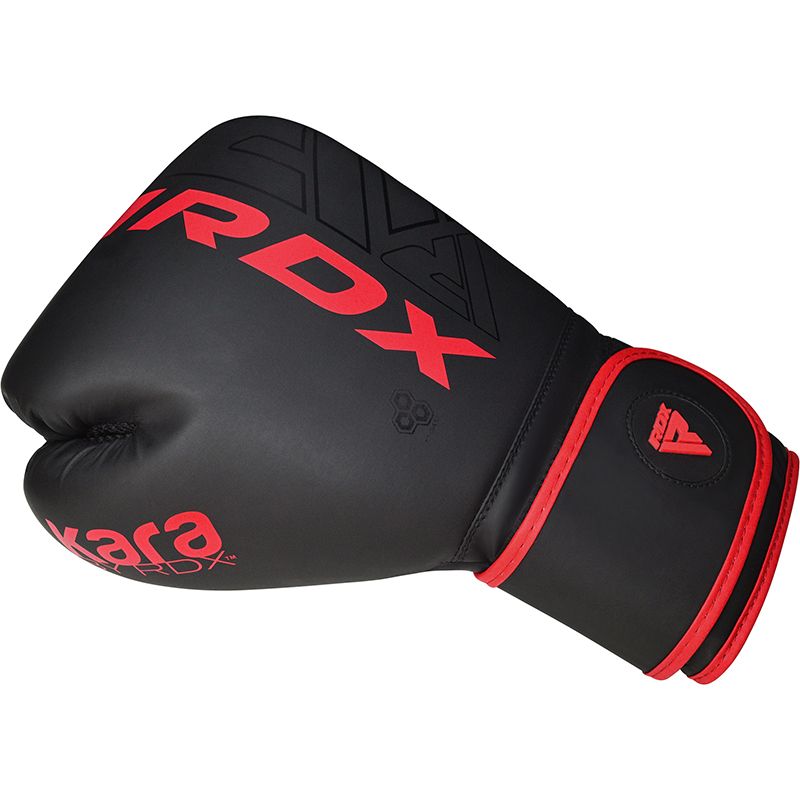 RDX F6 Kids 6oz KARA Boxing Gloves & Focus Pads#color_red