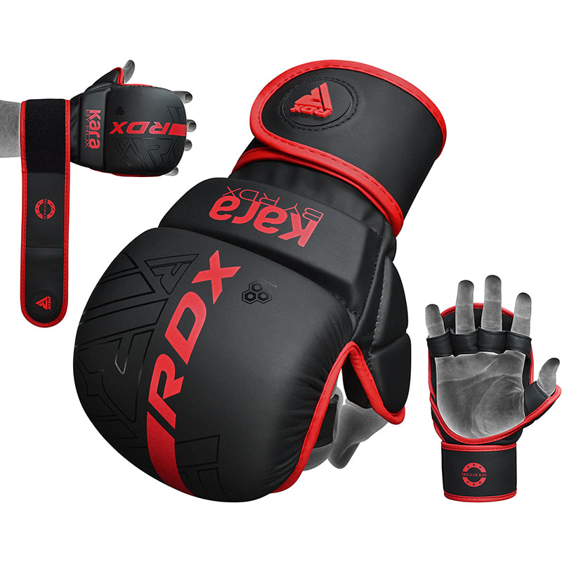 RDX F6 KARA MMA Sparring Gloves#color_red
