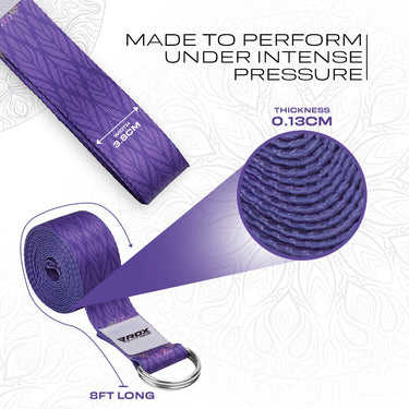 RDX F7 Sangle De Yoga AntidÃ©rapante En Coton Avec Boucle En D En Acier Inoxydable