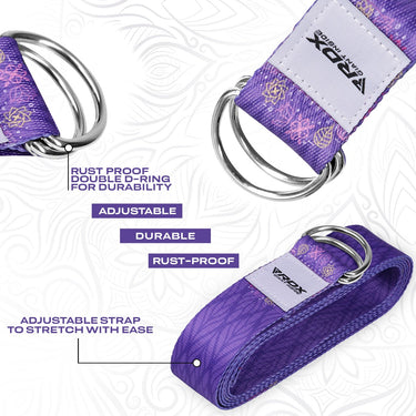 RDX F7 Sangle De Yoga AntidÃ©rapante En Coton Avec Boucle En D En Acier Inoxydable