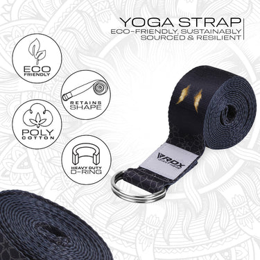 RDX F8 Sangle De Yoga AntidÃ©rapante En Coton Avec Boucle En D En Acier Inoxydable