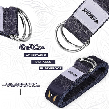 RDX F8 Sangle De Yoga AntidÃ©rapante En Coton Avec Boucle En D En Acier Inoxydable
