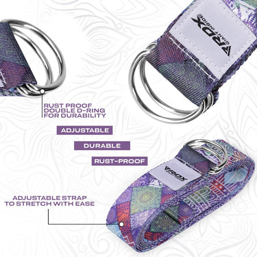 RDX F9 Sangle De Yoga AntidÃ©rapante En Coton Avec Boucle En D En Acier Inoxydable