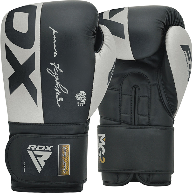 RDX F4 Boxing Sparring Gloves Hook & Loop#color_grey
