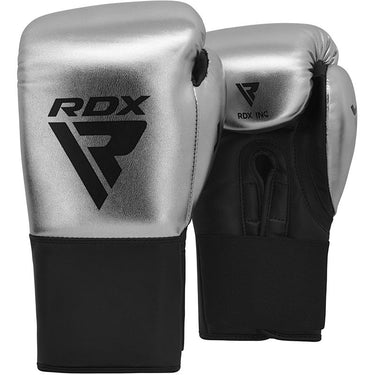RDX J13 Kids Boxing Gloves 8oz & Focus Mitts Set Silver/Black