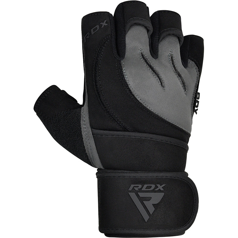 l4 gear Rdx Long Wrist Support EVA Padded Unisex Suede Weight Lifting Glove, S (2-Pack)