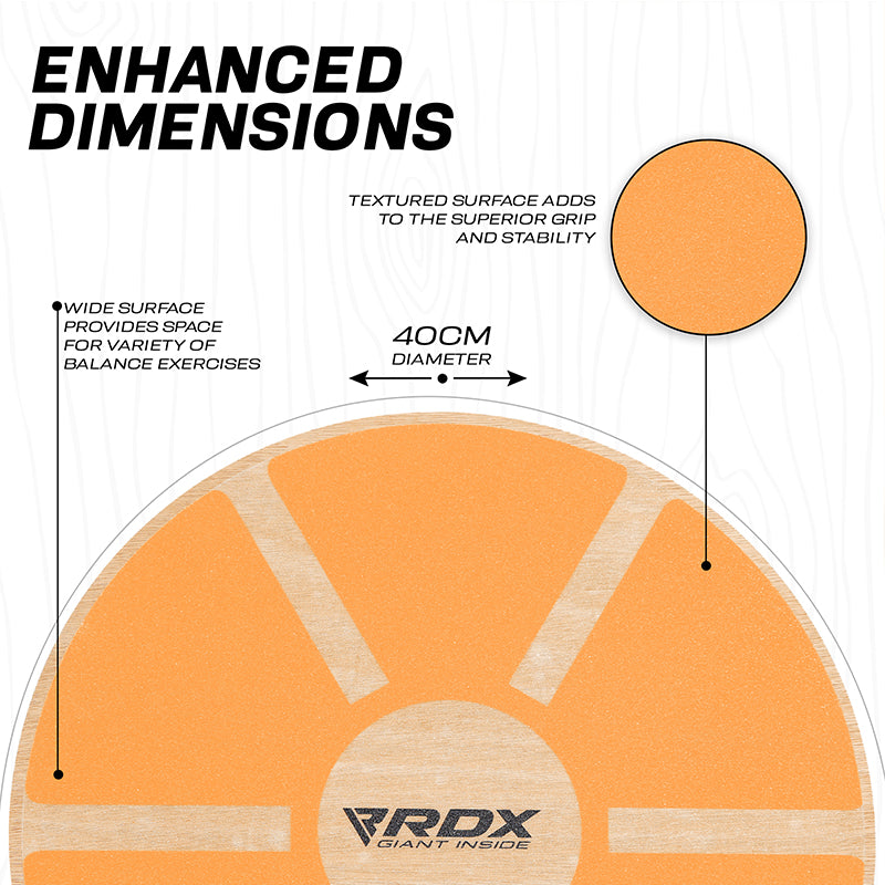 RDX W1 Wooden Wobble Round Balance Board#color_orange