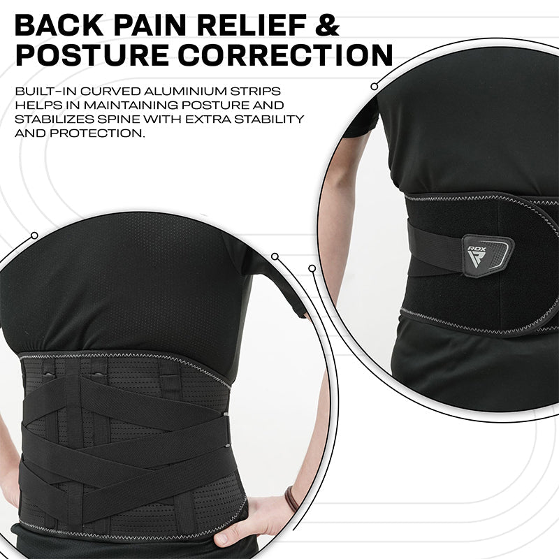 Heavy Duty Adjustable Lumbar Support Lower Waist Back Belt Brace Gym Pain  Relief
