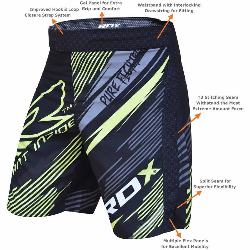 RDX Pro Muay Thai Short De Combat MMA Homme - Grappling Kick Boxing