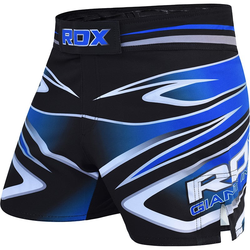 RDX R9 MMA Shorts Training Grappling Polyester Small Blue/Black/White