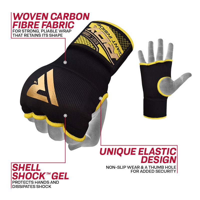 RDX 75cm Gel Inner Gloves with Wrist Strap#color_yellow