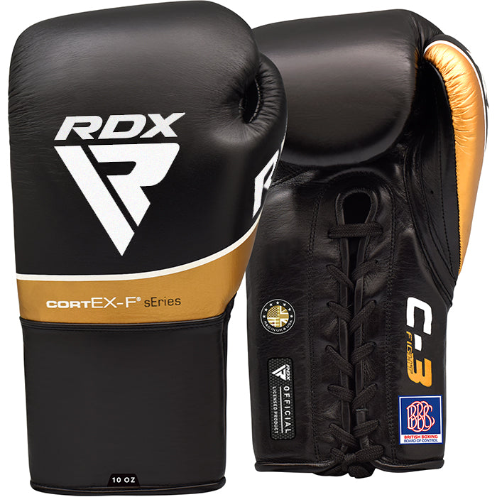 RDX C3 BBBofC Approved Pro Fight Boxing Gloves#color_black