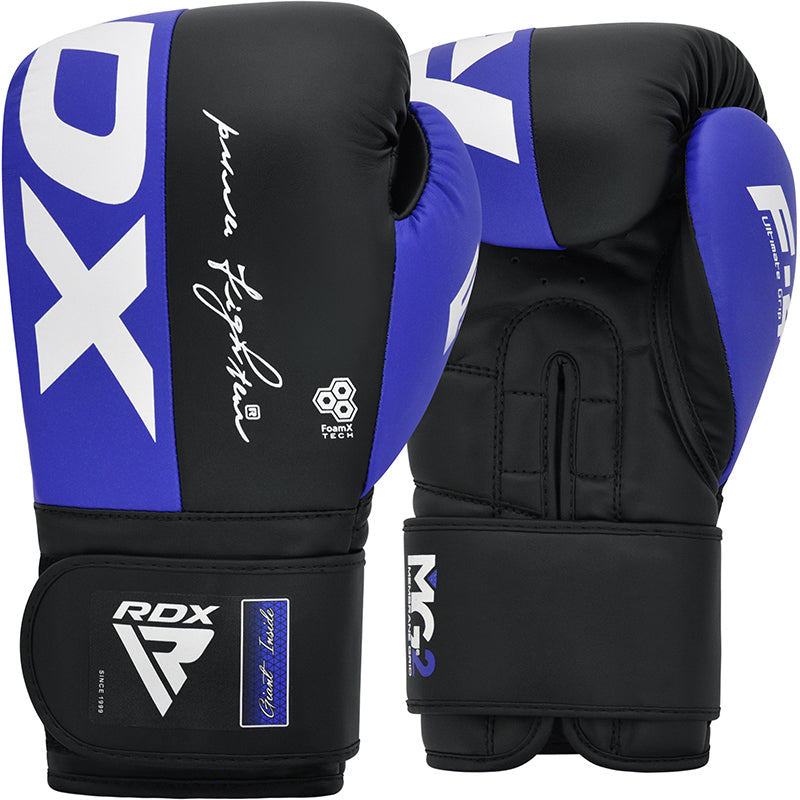 RDX Rex F4 MMA, BJJ, Muay Thai, Kickboxing, Training Boxing Gloves - Blue/Black - 10oz