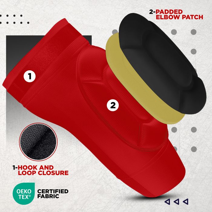 RDX Elbow Foam Pad OEKO-TEXÂ® Standard 100 certified#color_redwhite