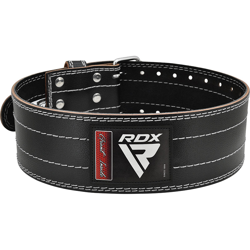 RDX - Cinturón de gimnasio de cuero levantamiento 4 Black Gold - WBS-4RB -  SD MED