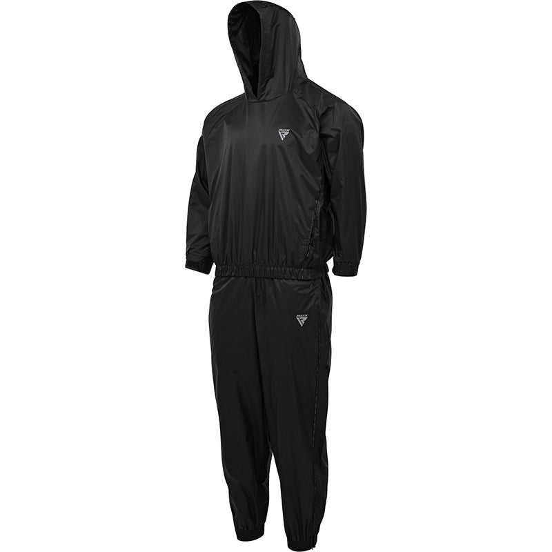 RDX S8 Large Black Nylon Hooded Sweat Sauna Suit for Weight Loss