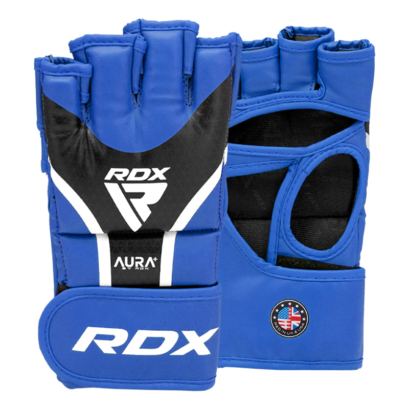 RDX MMA Boxing Gloves, New Model F12, black-blue, S | S | 2030075-1