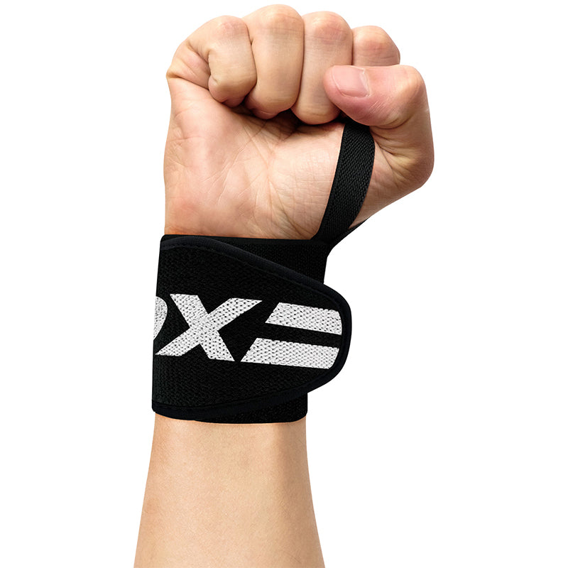 RDX Weight Lifting Wrist Wraps with Gym Straps, Elasticated 18” Cotton  Wrap, 60CM Anti Slip Workout Strap Support, Bodybuilding Deadlifting