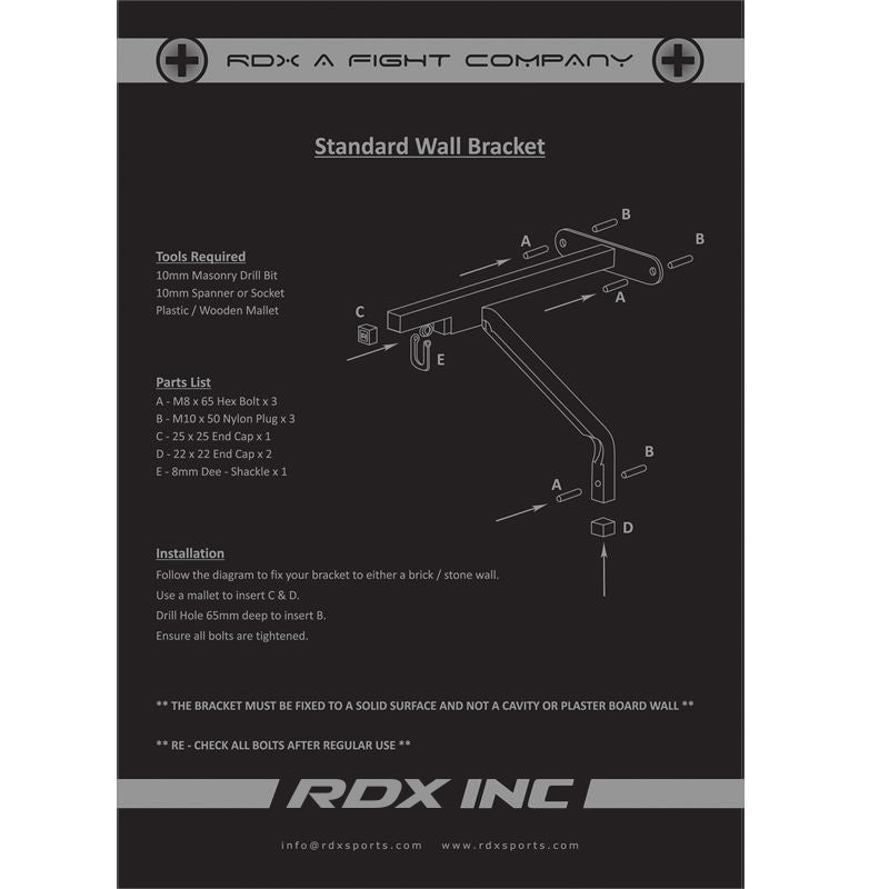 RDX X1 Punch Bag Steel Wall Bracket