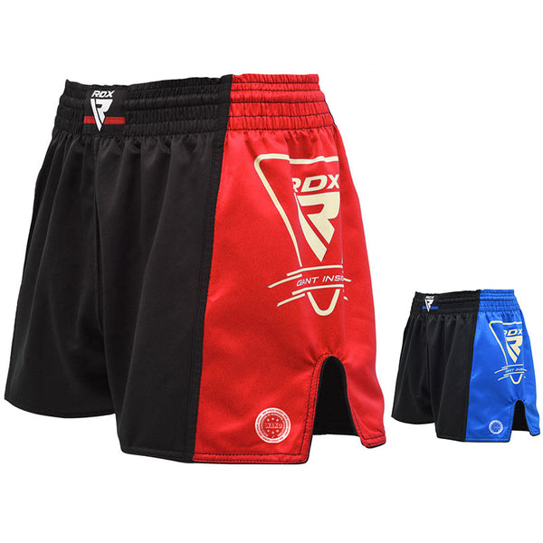 RDX Pantaloncini MMA Da Allenamento, Per Kickboxing, Muay Thai E BJJ, Uomo, Con Coulisse, Neri, 98% Poliestere 2% Spandex
