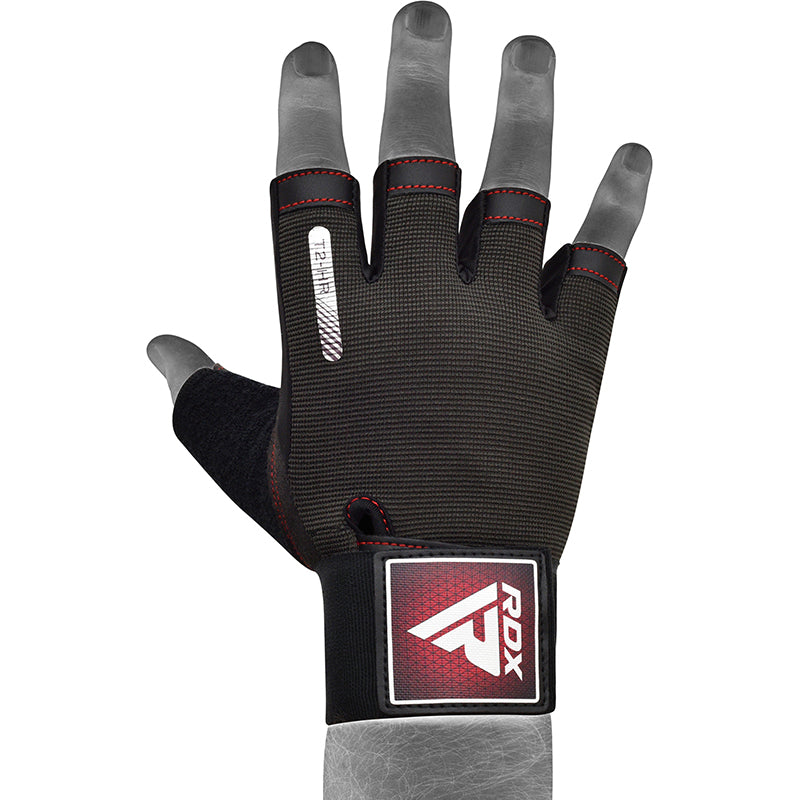 RDX T2 Weightlifting Gloves#color_red