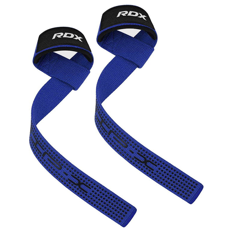 RDX S4 Weightlifting Wrist Straps#color_blue