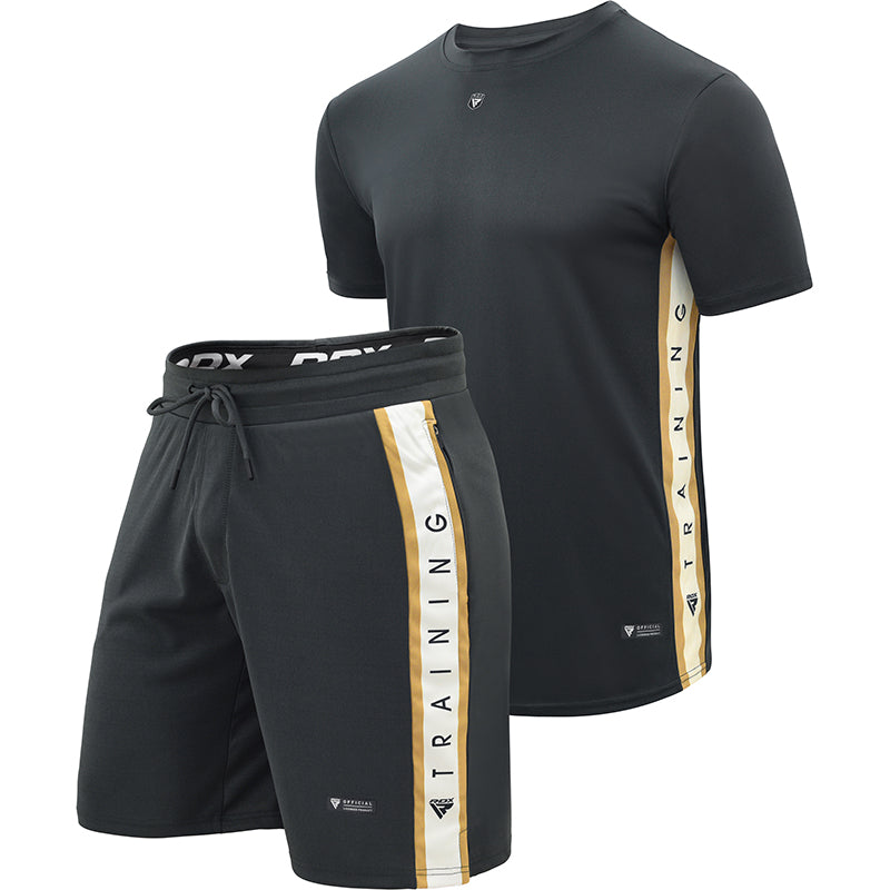 RDX T17 Aura Large Black MMA shorts & T shirts Bundle
