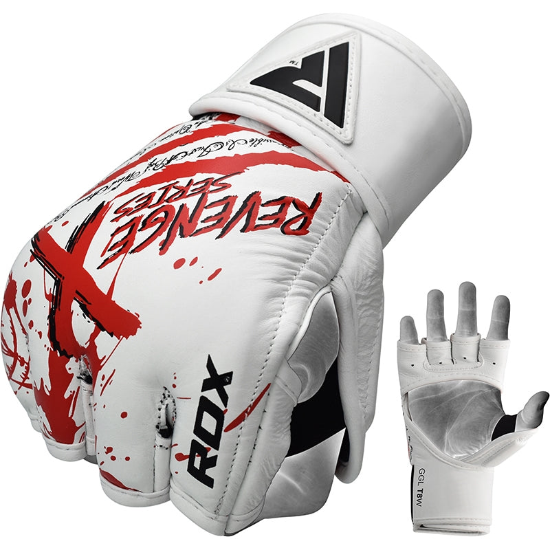 RDX T8 Revenge X Medium White MMA Gloves 