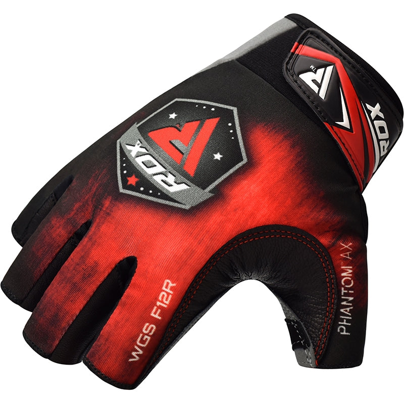 RDX F12 Weightlifting Gym Gloves#color_red