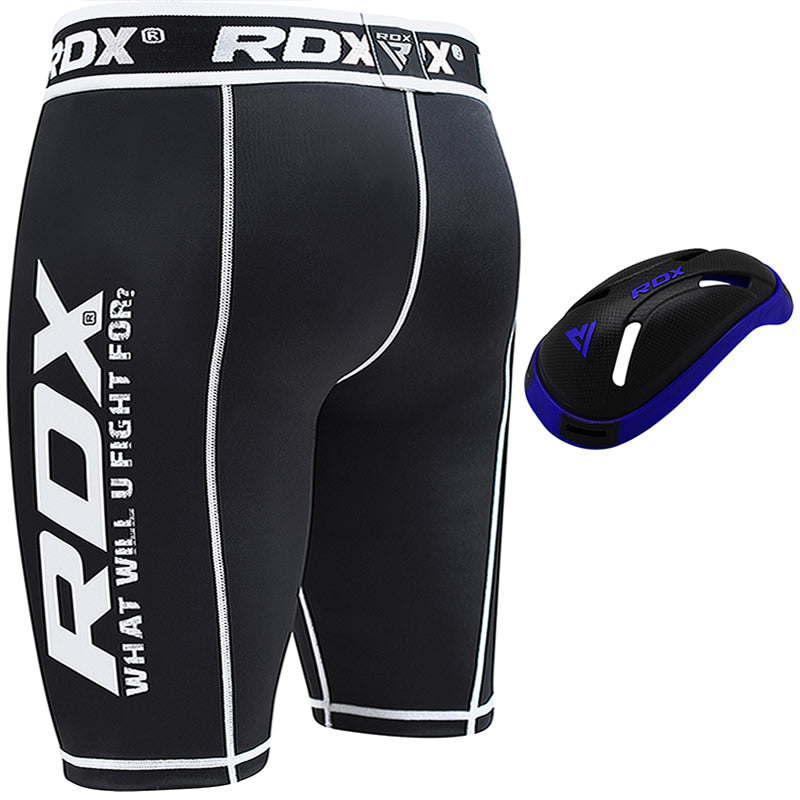 RDX X14 Compression Shorts with Groin Guard#color_blue